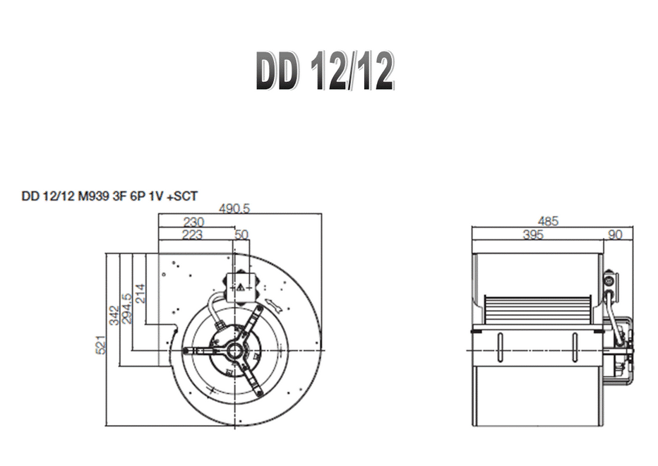 Misure ventilatore Nicotra DD 12/12