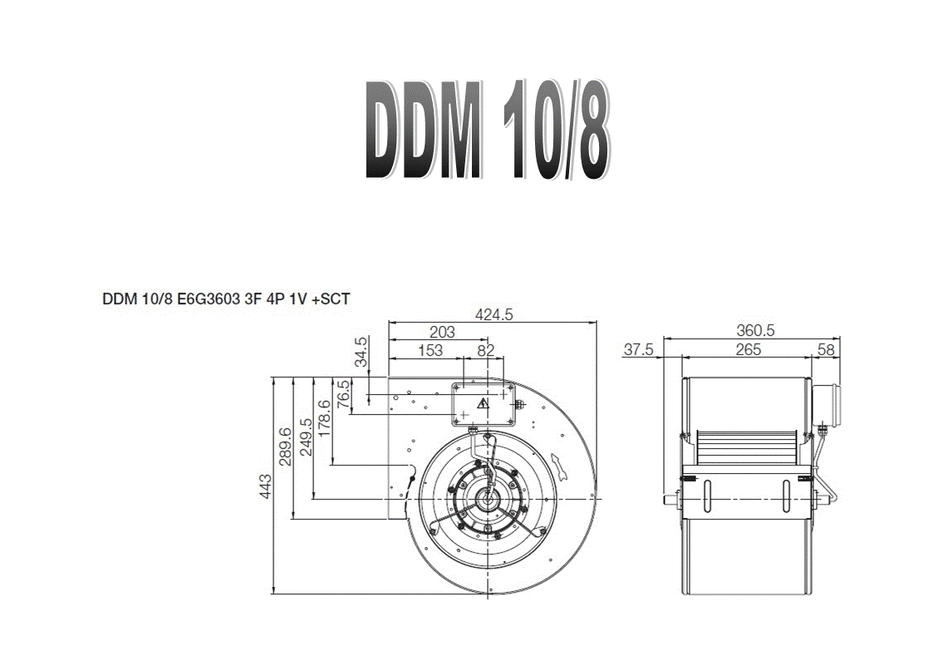 Misure ventilatore Nicotra DDM 10/8
