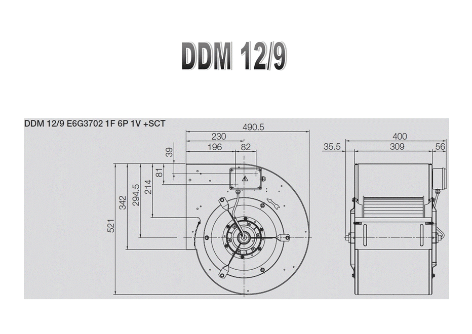 Misure ventilatore Nicotra DDM 12/9