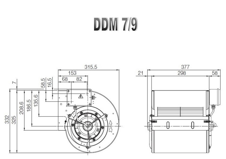 Misure ventilatore Nicotra DDM 7/9