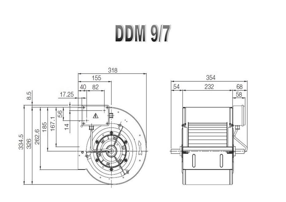 Misure ventilatore Nicotra DDM 9/7