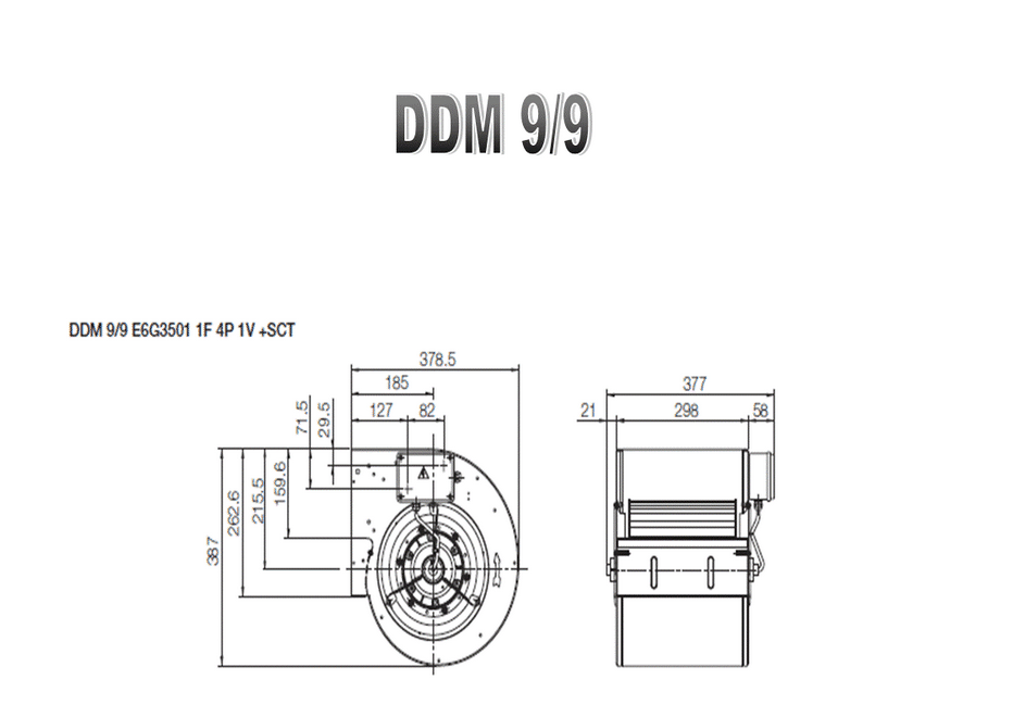 Misure ventilatore Nicotra DDM 9/9