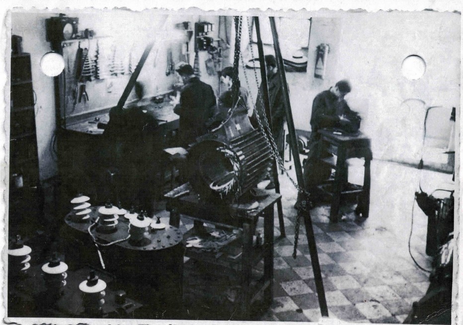 L'officina Tramaglia in Via Bassiche a Brescia nel 1958