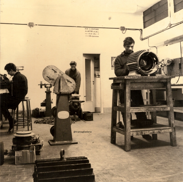 L'officina Tramaglia in Via Dalmazia 15 a Brescia nel 1960